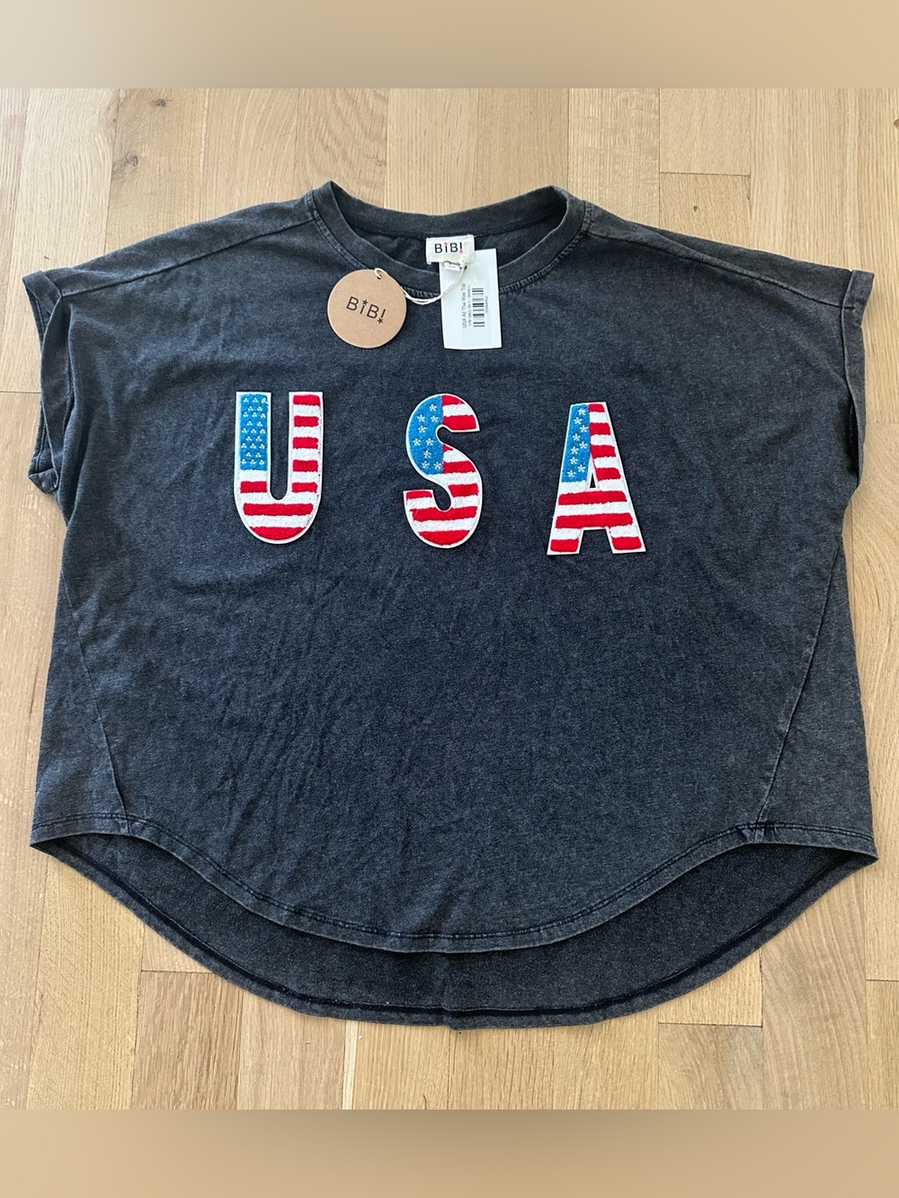 BiBi Black USA Patch Top